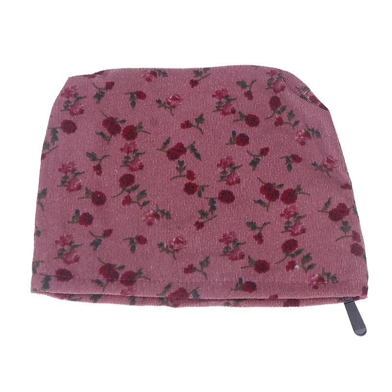 Cute Flower Corduroy Makeup Bag Women Zipper Cosmetic Organizer Female Clutch Bag Portable Toiletry Case For Girls