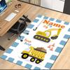 Custom Name Excavator Printed Carpet, for Office Chair Living Room Bedroom Kitchen Room Decor Gifts.