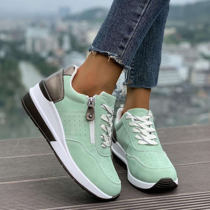 Women's Casual Sneakers Fashion Versatile Large Size Color Combination Cross-border Cash Models Slope Heel Thick Bottom Casual Sneakers