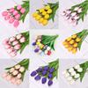 False Artificial 10pc Tulip Flower Fake Pu Real Touch Bouquet Home Wedding Decor