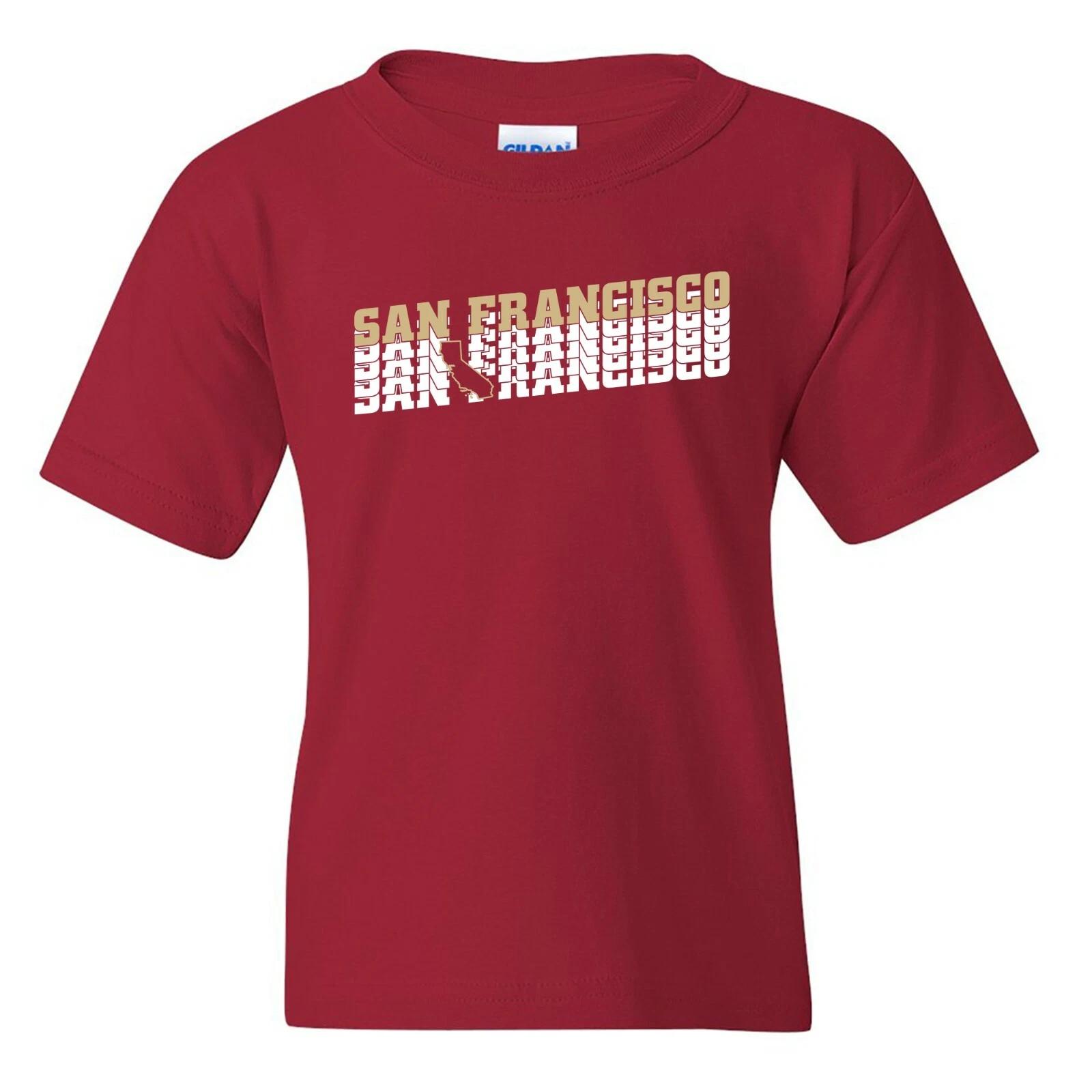 San Francisco Retro Repeat - Sport Youth T Shirt - Cardinal M