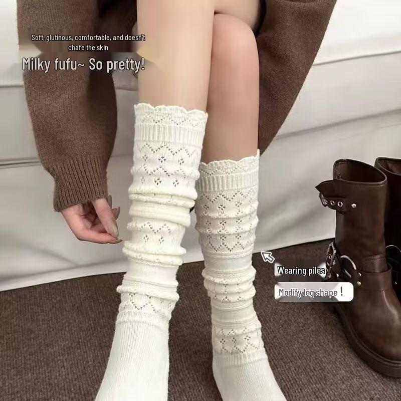 Women's Retro Lace Wool Ballet-Style Warm Calf Socks