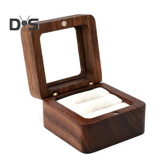 

Деревянная подарочная коробка для колец, портативный чехол для хранения колец для помолвки и предложения о свадьбе, многофункциональный держатель для браслетов, ожерелий, сережек-гвоздиков, ювелирных изделий E