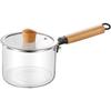 1.5L Heat-Resistant Glass Saucepan, Milk Pan, Transparent Saucepan with Lid and Handle, Multi-Purpose, Suitable for Direct Heat, Small Pot, Soup Pot,