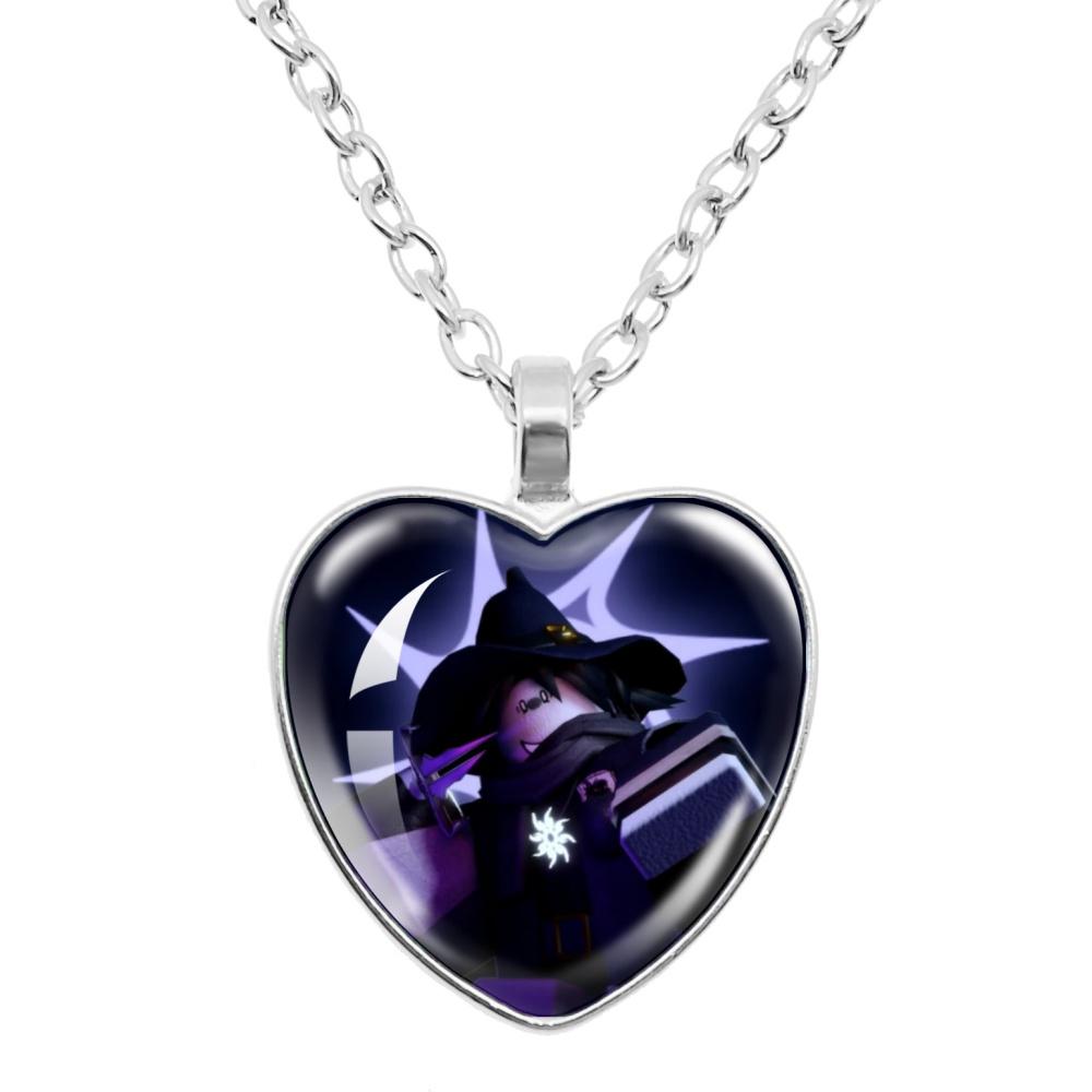 Game Forsaken Azure Anime Azure x Two Time Fanart Funny MeMe Glass Heart Shape Pendant Necklace Jewelry Charm Collect Gift