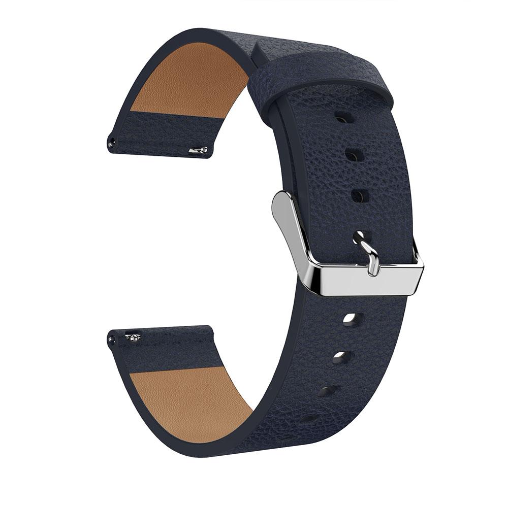 For Fitbit Versa Litchi Texture Genuine Leather Watch Band Strap Replacement,Length: 115+85mm