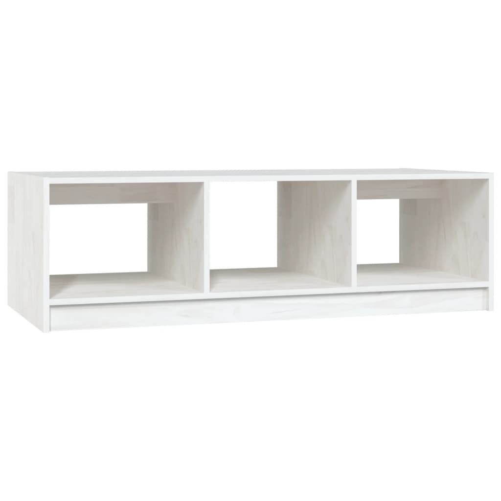 White Coffee Table 110 x 50 x 34 cm Solid Pine Wood