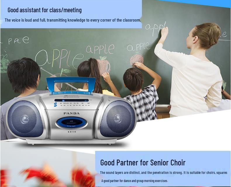 PANDA 6311E Classroom Recorder & Cassette Player with Dual Speakers