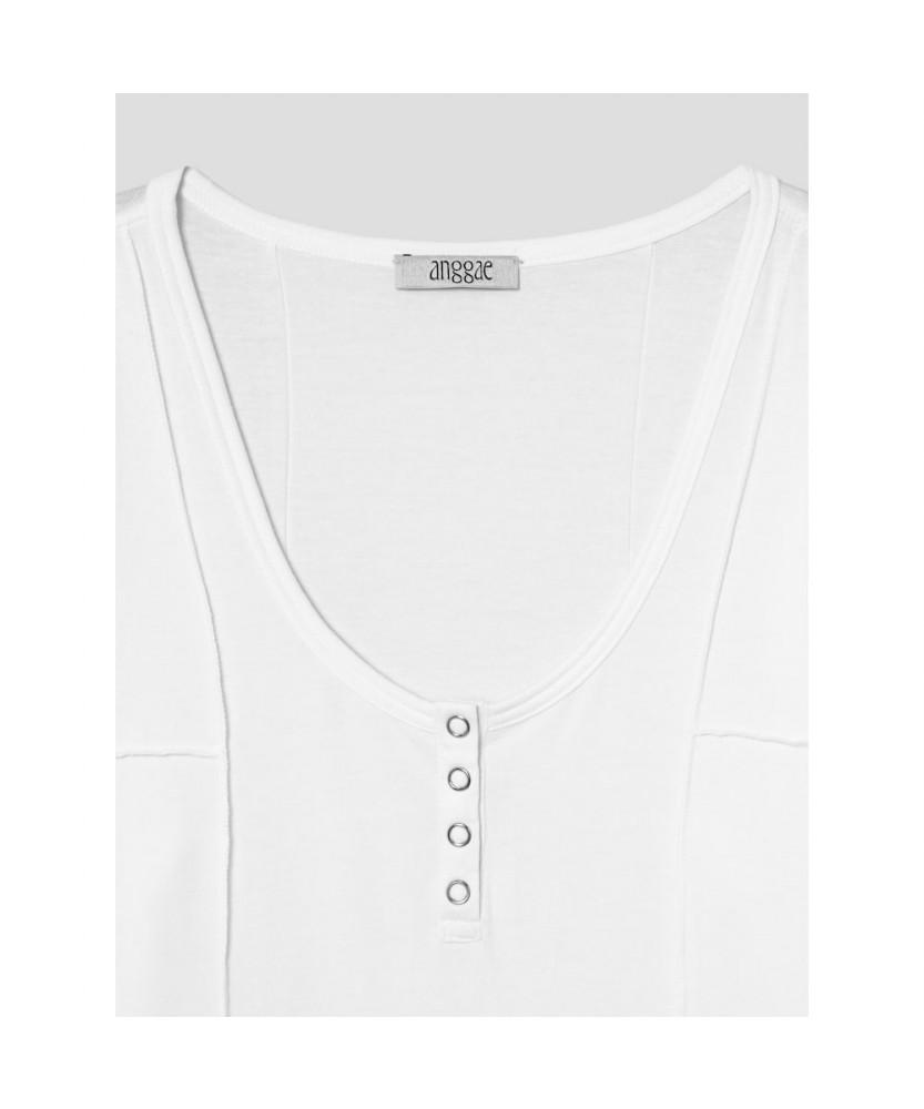 Anggae Henry Neck T-Shirt White