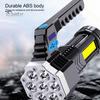 Portable Flashlight Camping High Brightness Multiple Lighting Modes Long Beam Distance Ergonomic Handle with Side Light Waterproof Hunting Emergency