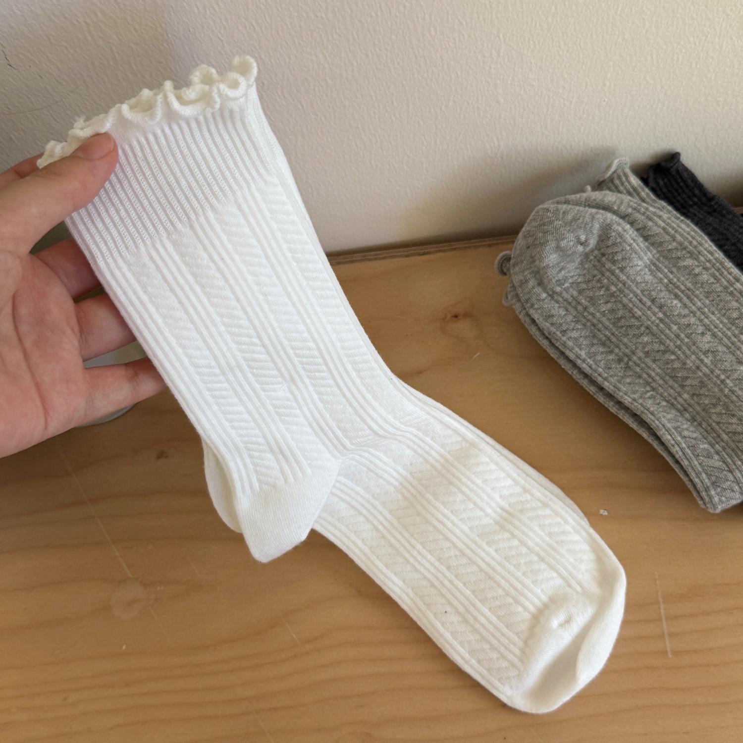 

Fungus Socks, Socks, Combed Cotton Socks, Vertical Pattern Ballet Style Piles Of Socks One size fits all чистий білий колір