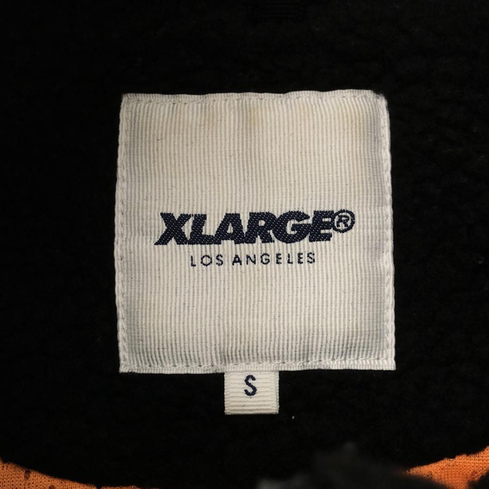 XLARGE Logo print Full Zip Fleece Bore jacket S black Mesh lining Men's Used