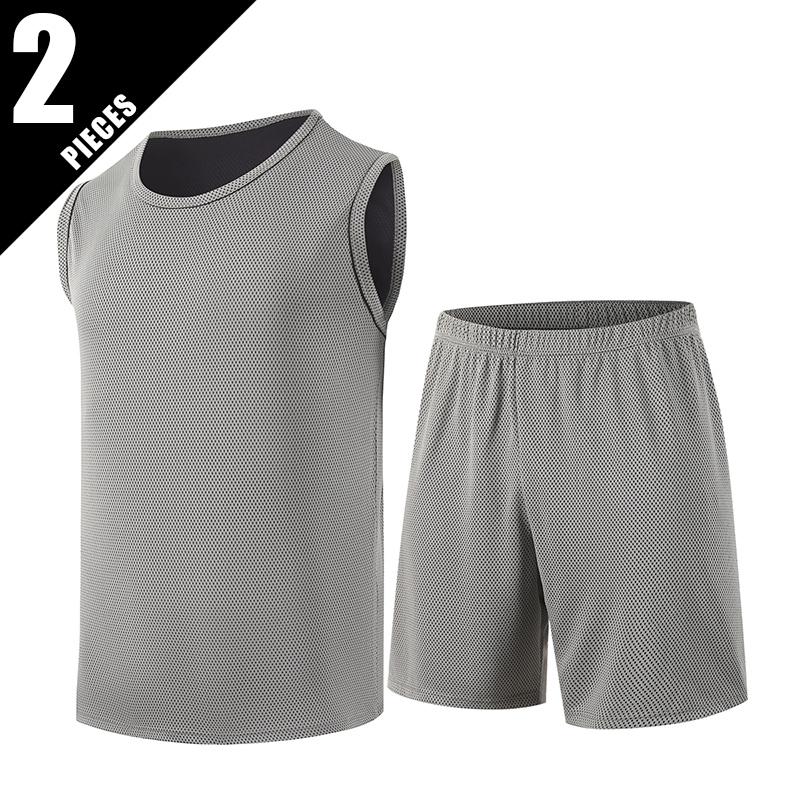 Men's Set Sleeveless Top, Quick Drying, Breathable Sports Fitness Comfortable Home Wear Can Be Worn Outside Fashionable Set