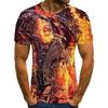 2023 Summer New Cross-border New, Men's and Women's Trend Casual, Ghost Rider Digital Printing 3D Short-sleeved T-shirt