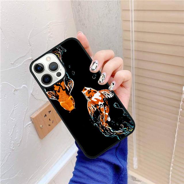 Koi Carp Fish Phone Case Cover For iPhone 17 Air 15 16 14 13 12 Pro Max 11 Pro Max Plus Coque Shell
