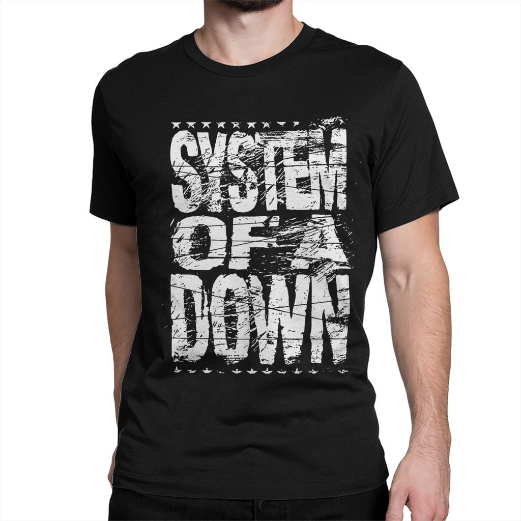 System Of A Down for Men Women T Shirts Heavy Metal Band Fun Tees Round Collar TShirt 100 Cotton Graphic Printed Clothes