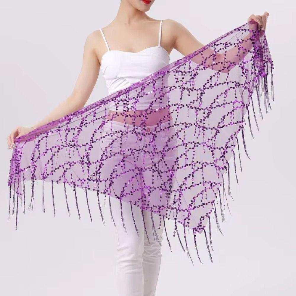 Shiny Sequins Belly Dance Hip Scarf Tassel Women Waist Chains Belly Dance Belt  Dance Costumes