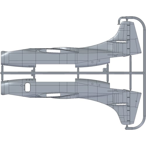 Roden 1/72 Scale US Navy North American AJ-1 Savage Carrier-Based Attack Aircraft with Nuclear Bomb, Plastic Model Kit RE72063, Molded in Color