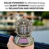 Solar Powered Tibetan Prayer Wheel Buddhist Decorative Ornament for Meditations,Yogas,Relaxation Decors Car Accessories