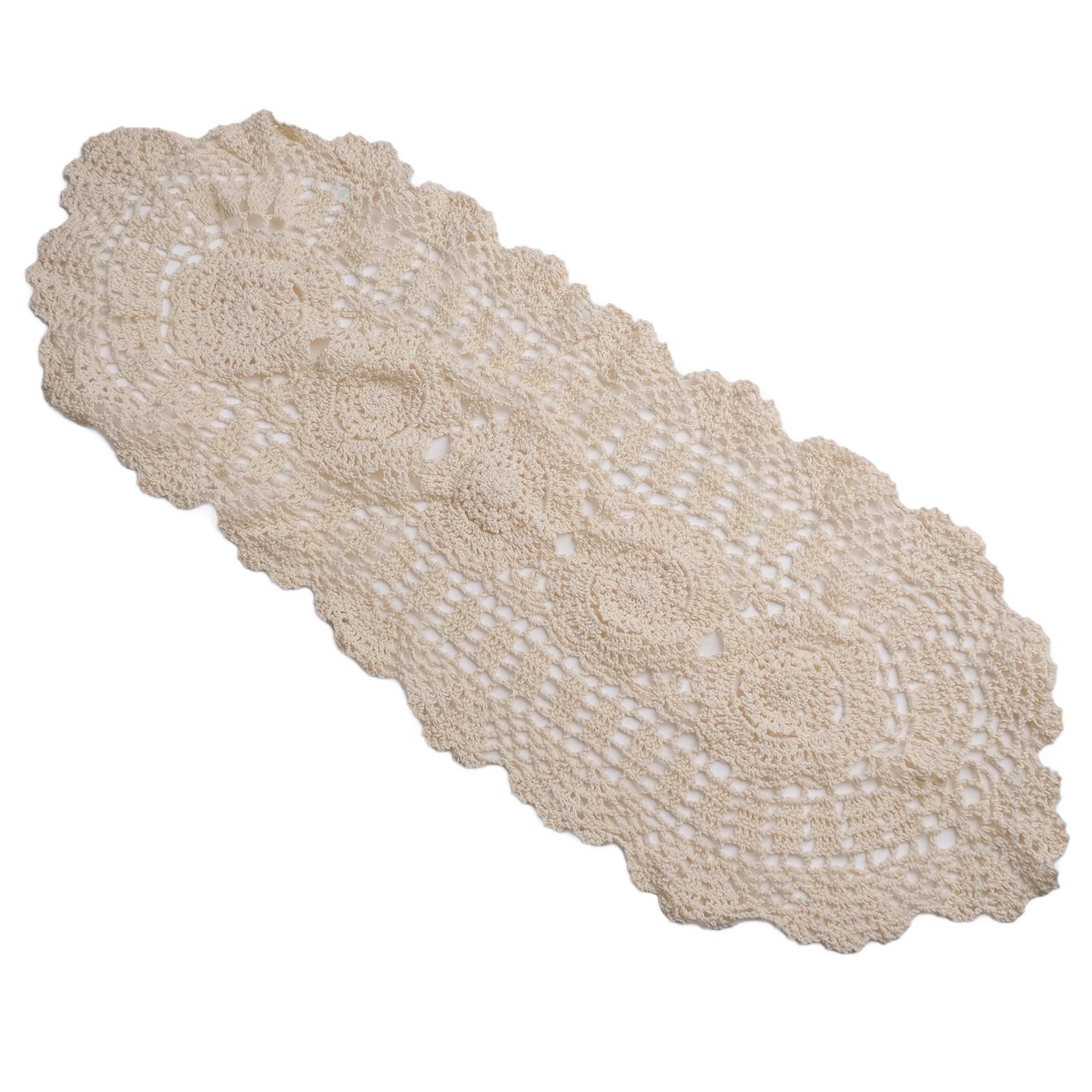 

Oval White Lace Table Cloth Doily Vintage Tablecloth Wedding Party Home Decor