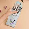 8pcs Travel Makeup Brush Case Kit Travel and Daily Use Beauty Set Blending Beauty Tool Bag Flower Color 26 Letters Pattern