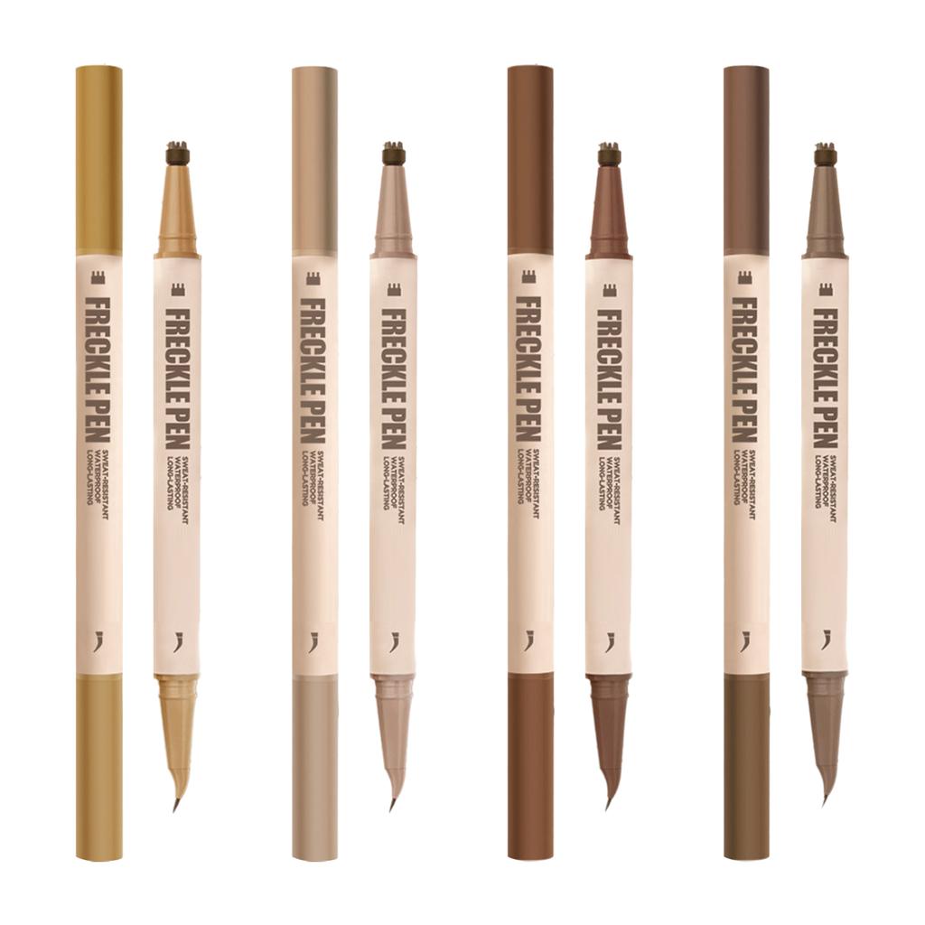 Dual-Ended 2-in-1 Eyeliner & Freckle Tool – Angled Tip + 6-Point Stamp, Water & Smudge Resistant, Long-Wearing for Daily Look