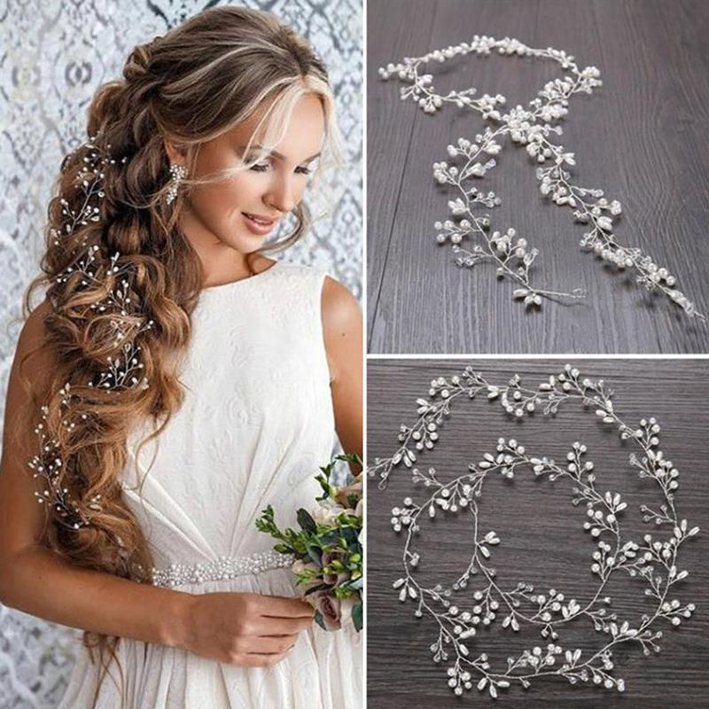 Bandeau de Mariage 35Cm Perle Accessoires Cheveux Mariée Coiffe Décorative