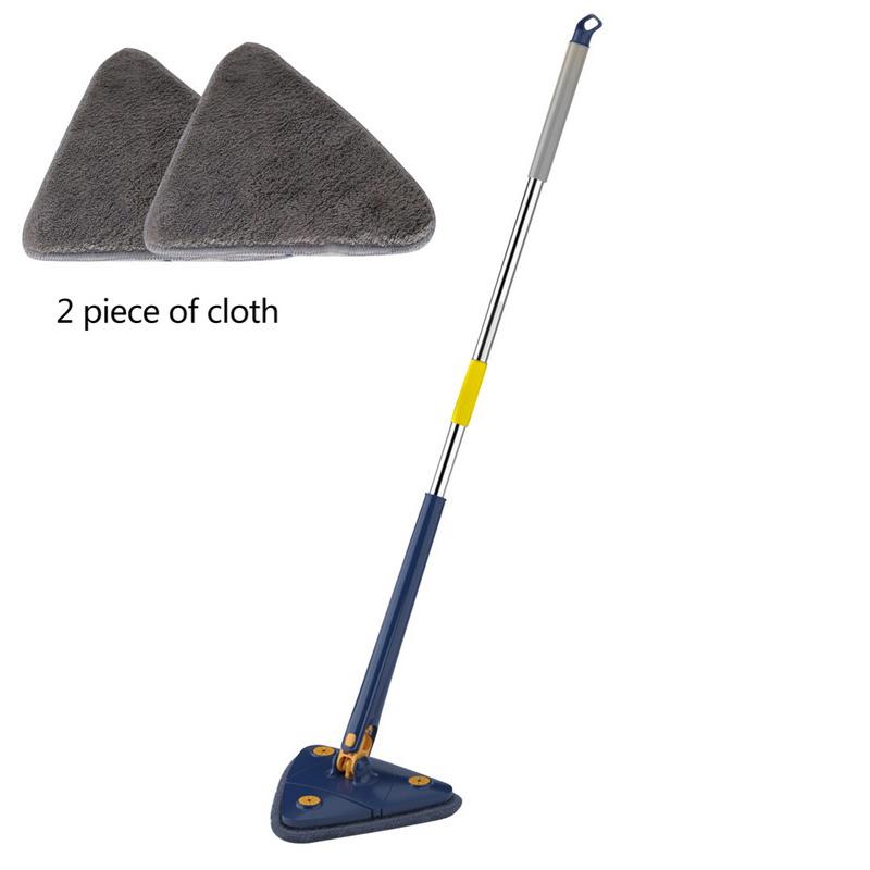Dreieckiger, um 360 Grad drehbarer Reinigungsmopp, Teleskop-Reinigungsbürste für die Decke im Haushalt, selbstentleerend, zum Reinigen von Fliesen und Wänden