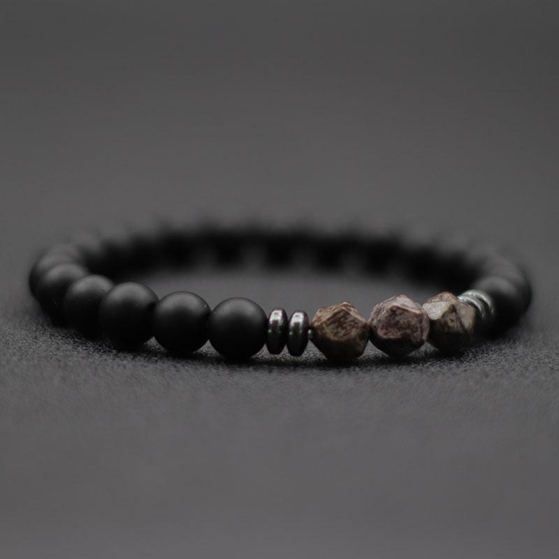Fashion Mens Bracelet Black GlassBbeads Braclet Irregular Natural Tiger Eyes Sodalite Beaded Braslet Pulsera Hombre Accessories
