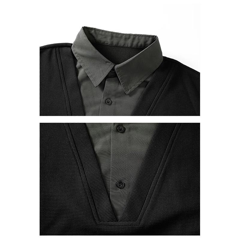 Mark Fairwhale Men's Faux Two-Piece Casual Pullover Sweatshirt