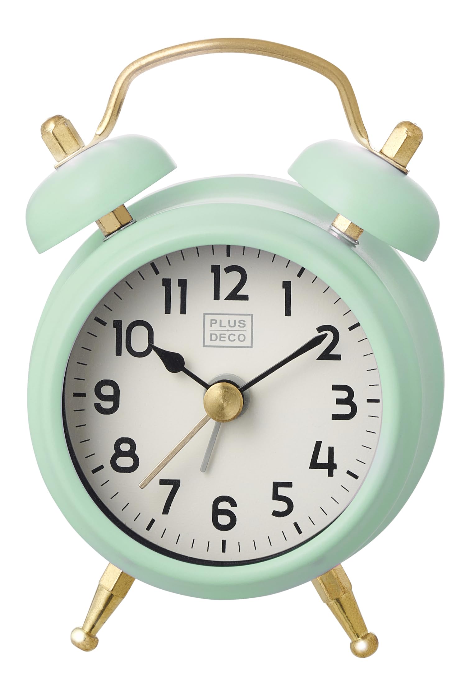 

CREPHA Mini Twin Bell with Electronic Antique Clock, Analog, Small, 5.5cm Diameter, Alarm, Cute, Style, Classic, Green, IAC-5668-LGN зелений