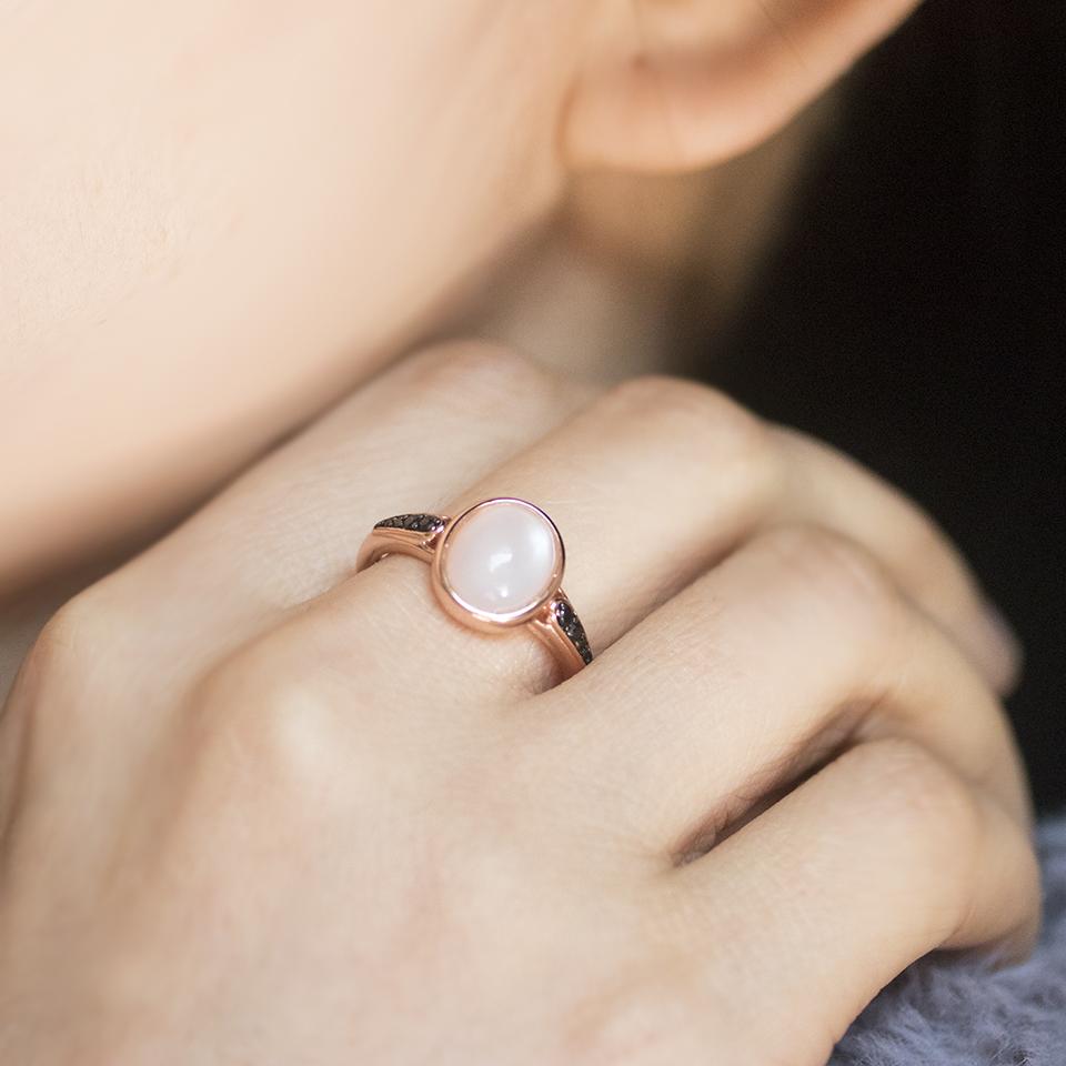 Naturlig hvit månestein smykkesett sett 925 sterling sølv rosegull lås øredobber ring oval 10*8 mm edelsten for kvinner