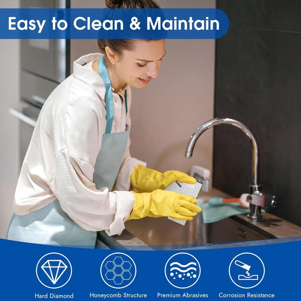 Grit Knife Sharpening Stone with Honeycomb Surface Plate Nonslip Base for Knives Scissors Ultrathin Kitchen Whetstone Tools