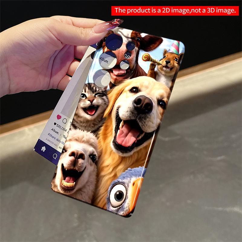 2DFlat Samsung phone case Happy Animal Party Selfie Phone Case Applicable to Galaxy S22 S23 S24 S25ULTRA S26 A12 A13 A14 A15 A16