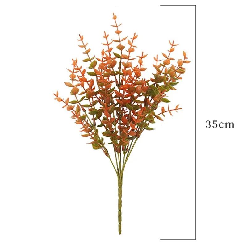 Artificial Fall Flowers Outdoor Plastic Shrubs Fake Plant for Garden Home Wedding Halloween Thanksgiving Autumn Party Decoration