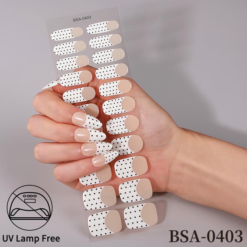 Adesivi per Unghie in Gel Impermeabili Francesi - Carini Cartoni Animati Nail Art Senza Cottura per Stili Europei e Americani