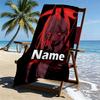 Custom Name Personalized Makima Chainsaw Man Print Beach Towel, for Trip Camping Beach Party Home Decor, Birthday Gift for Family & Friends