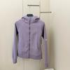 Autumn women's full zipper slim fit hooded fleece sweater casual outdoor slimming sports jacket