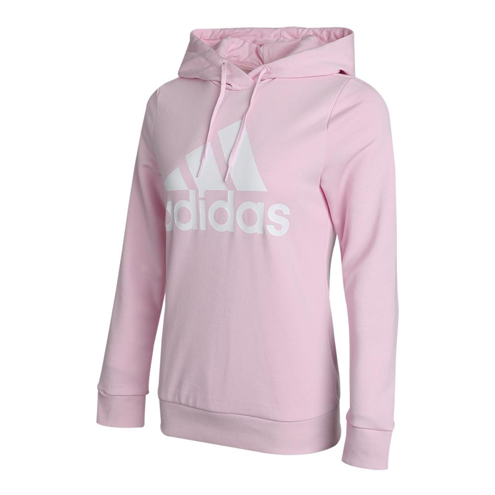 Adidas Logo Print Knit Hooded Sweatshirt American Vintage Women Sweatshirt Pink GM5619