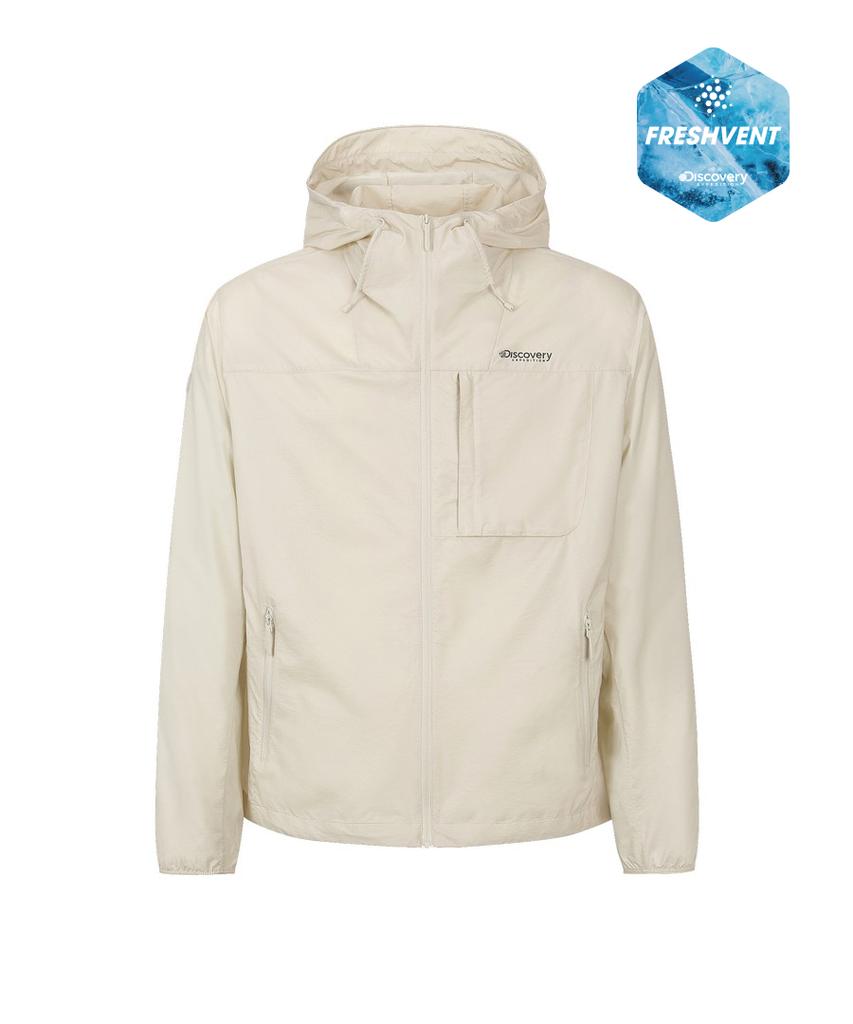 Discovery Expedition Men'S Freshvent 2.0 Uv Hooded Brim Jacket (D/Ivory)