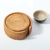 6 Teile/satz Untersetzer Set Runde Geschirr Tischset Schüssel Matte Rattan Weben Pad