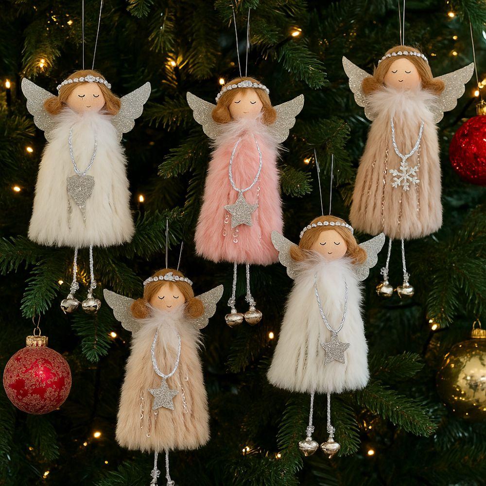 Cute Plush Angel Pendant Handmade Craft Christmas Tree Ornament  Xmas Gift