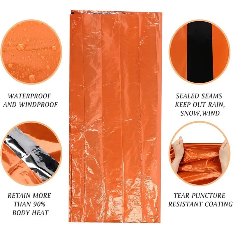Waterproof Lightweight Thermal Emergency Sleeping Bag Bivy Sack - Survival Blanket Bags Camping, Hiking, Outdoor, Activities