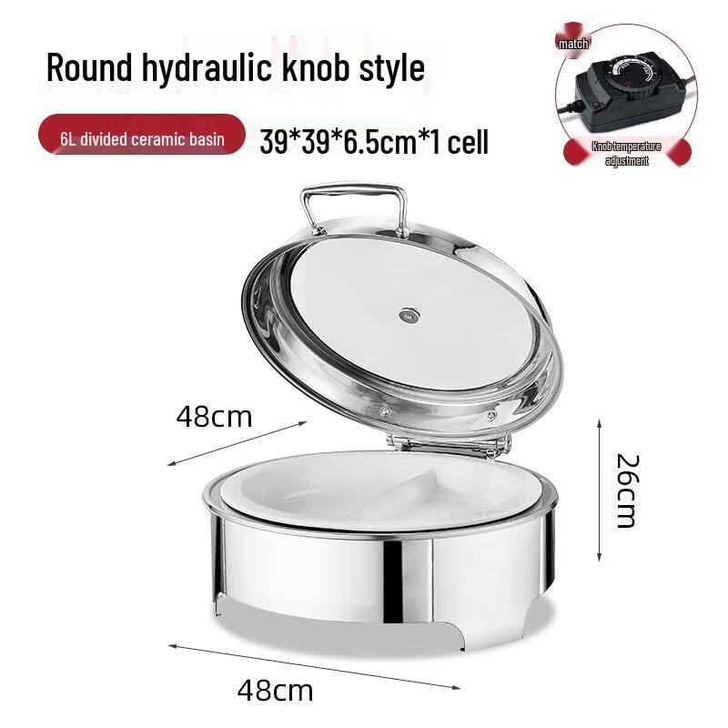 HANDUNYOU 6L Round Electric Buffet Food Warmer