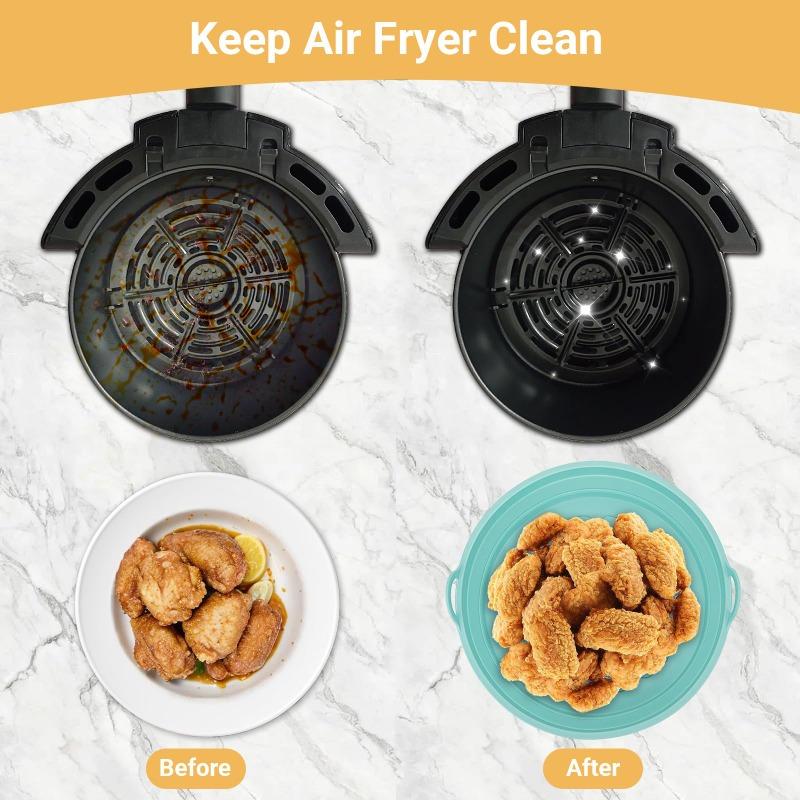 Round Collapsible Baking Sheet Air Fryer Silicone Pot Thick Reusable Silicone Square Air Fryer Liner Baking Tray Baking Utensils