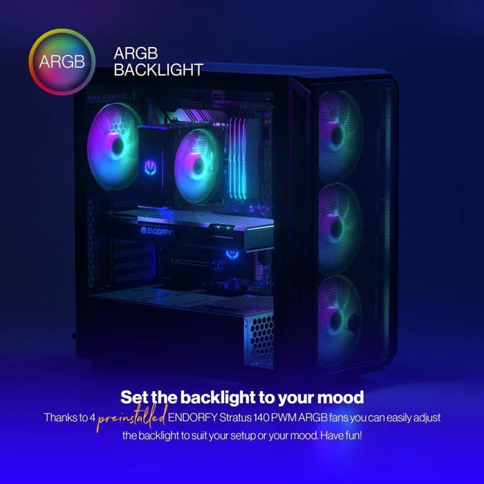 Boîtier PC - Endorfy - Arx 700 ARGB - ATX - Panneau latéral transparent - 4 ventilateurs 140 mm