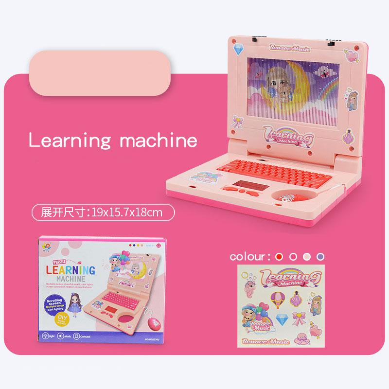Mini Simulation Notebook Light Music Cartoon Computer Children's Enlightenment Laptop Education Multi-function Electronic Toys