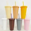 Reusable Drinkware With Straws,Lid Flash Powder Water Bottle Plastic Tumblers Straw Drinking Cup Cold Drink Tumbler