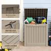 Alebert Outdoor Storage Shed 150L Large Capacity Waterproof Balcony Stacker Container Box Warehouse Bench Suitable Garden Yard Stylish Width 62Depth