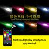 Pair H7 Led Rgb 72W 8000Lm Car Auto Headlight Driving Fog Bulbs Ballast Kit App Control